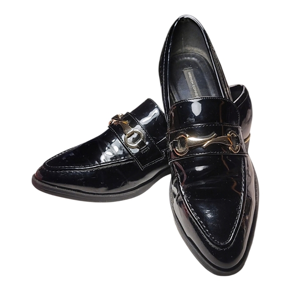 ZARA, BLACK PATENT VEGAN LEATHER LOAFER, FLATS, SIZE 9.5 EUC - Picture 9 of 9